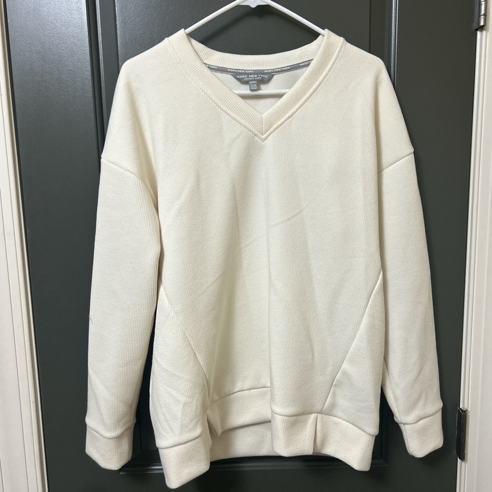 Marc New York Cream V-Neck Top